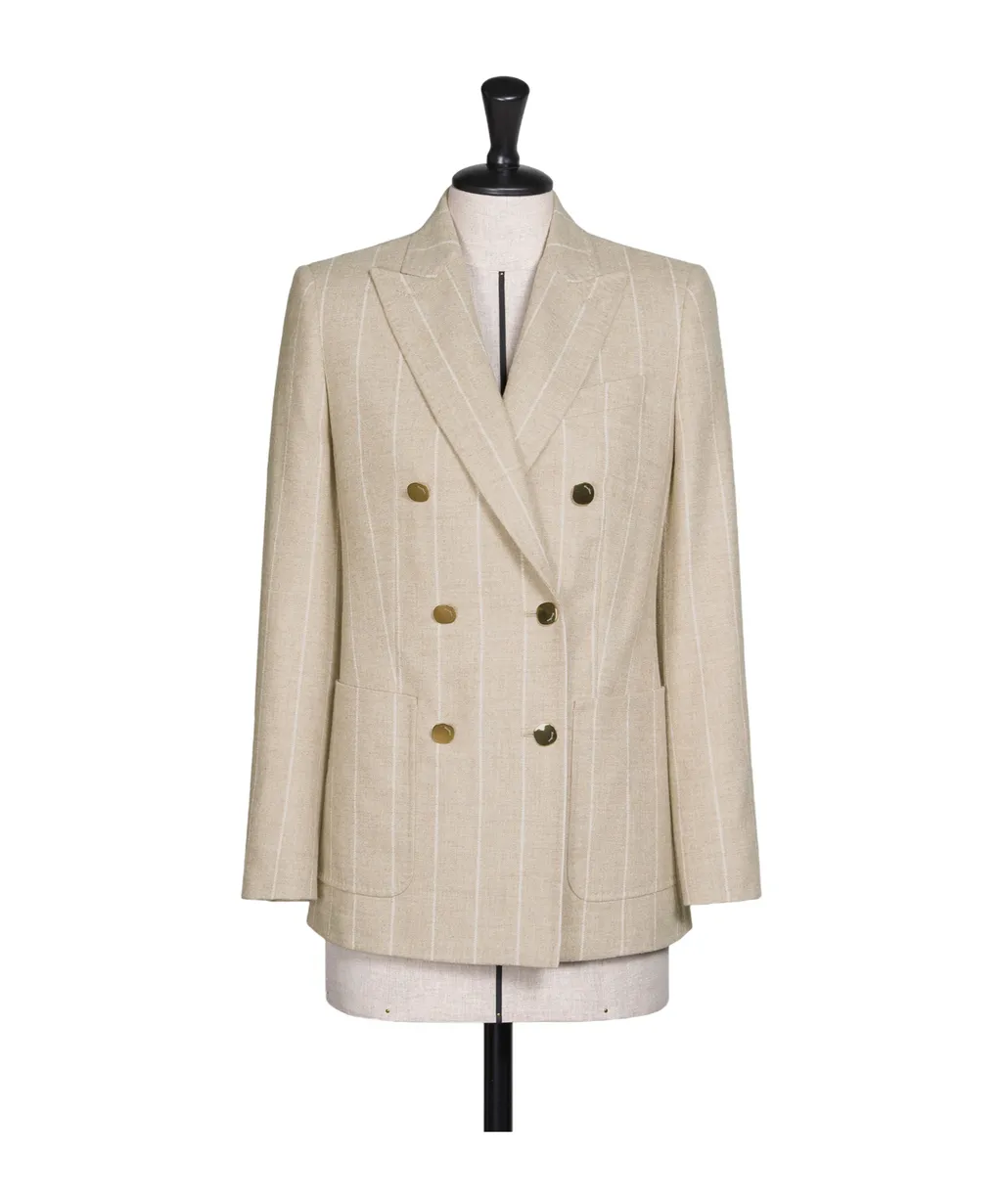 Striped Double-Breasted Blazer