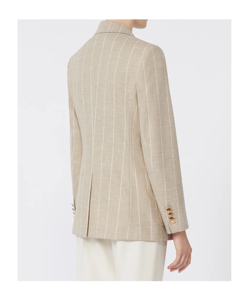 Striped Double-Breasted Blazer