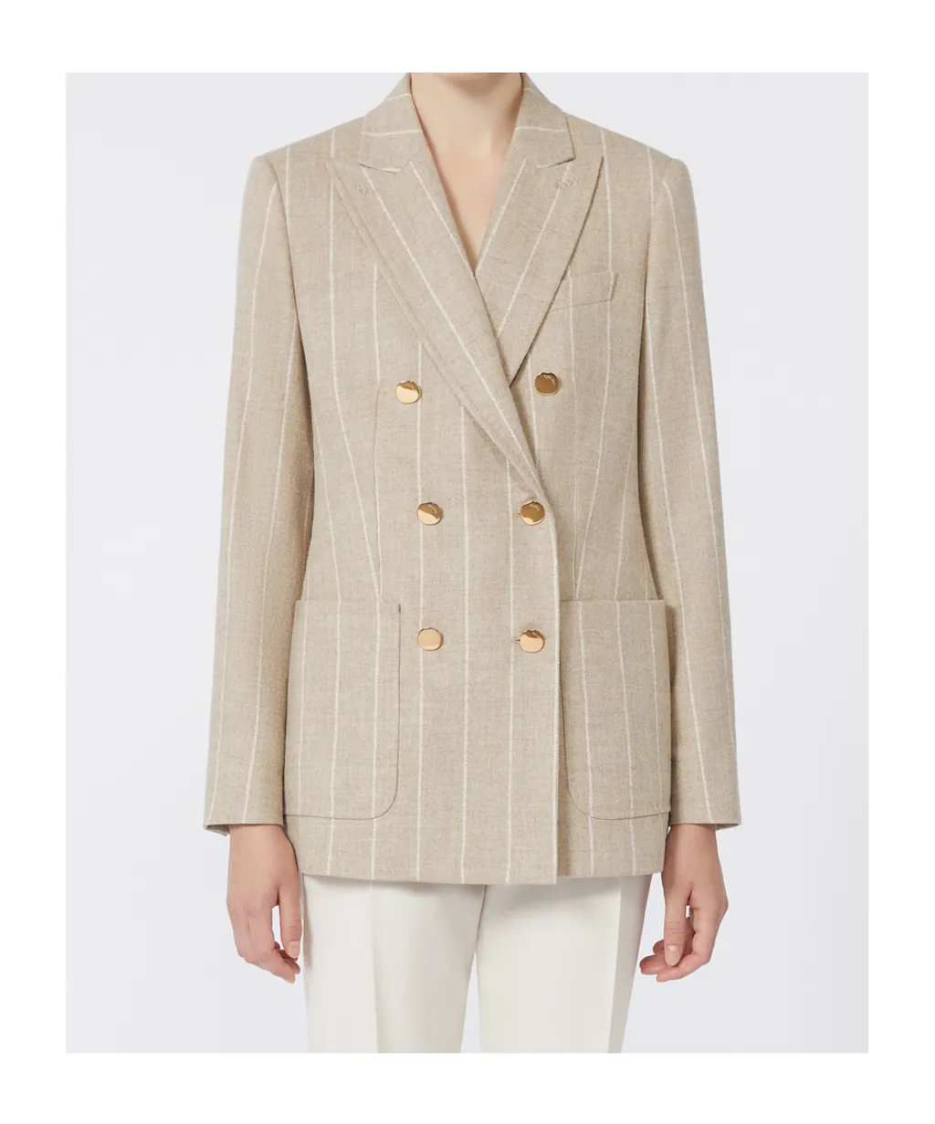 Striped Double-Breasted Blazer