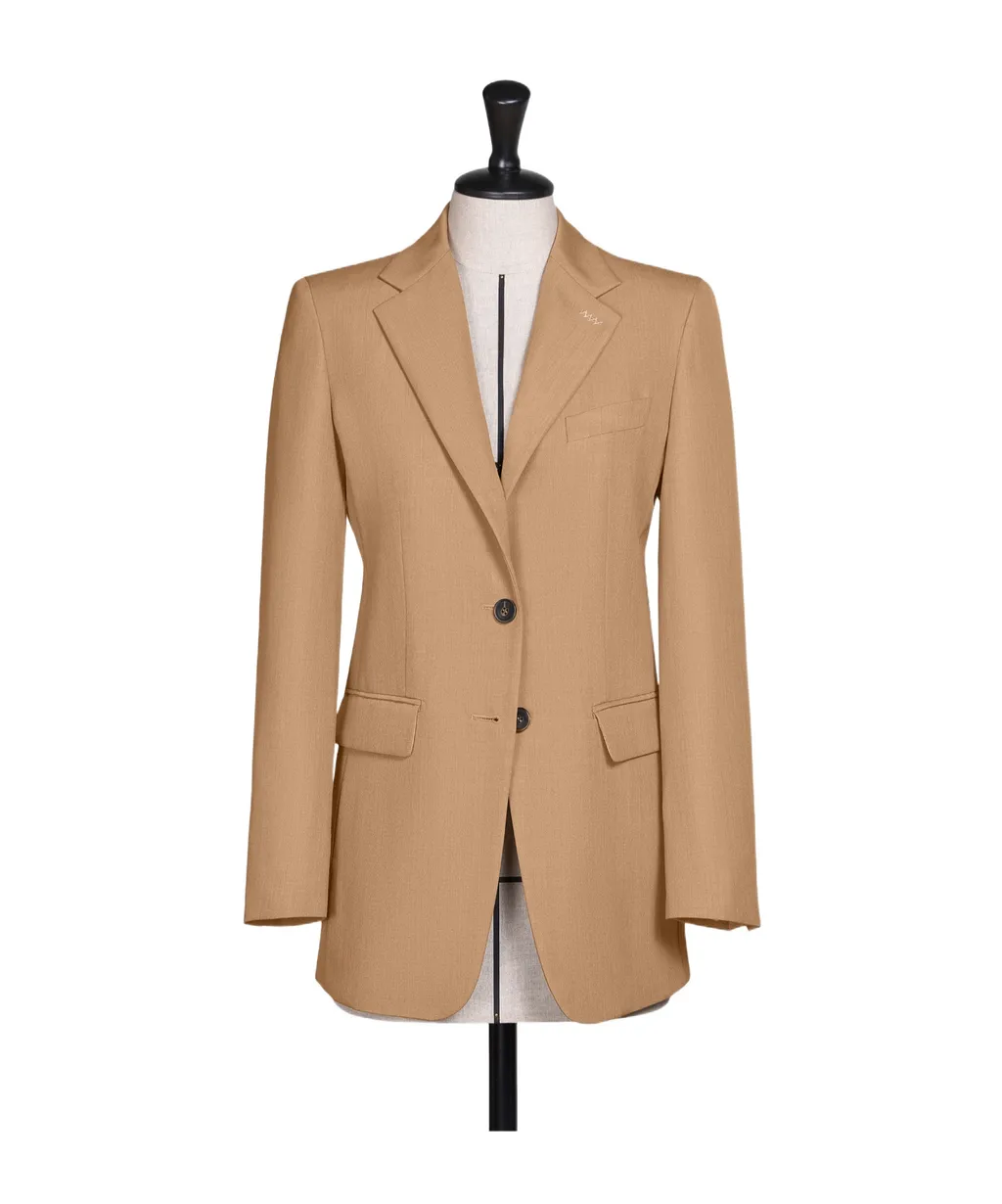 Single Breasted Grain De Poudre Wool Blazer