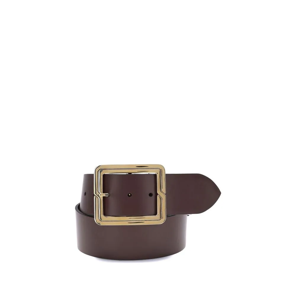 Square-Buckle Leather Belt