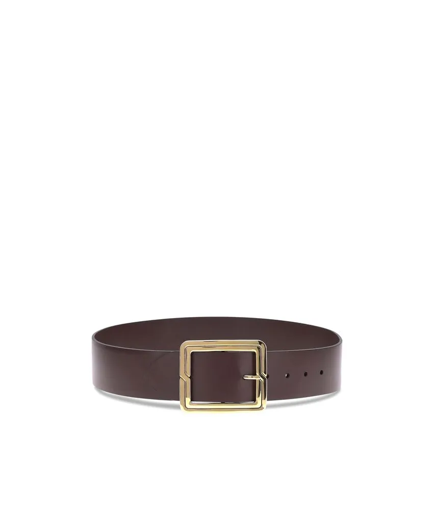 Square-Buckle Leather Belt