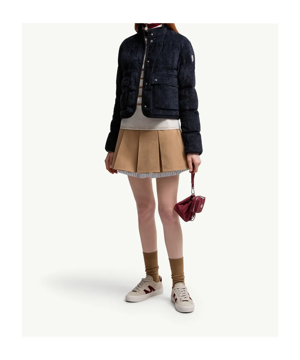 Essarts Braided Trim Corduroy Short Down Jacket