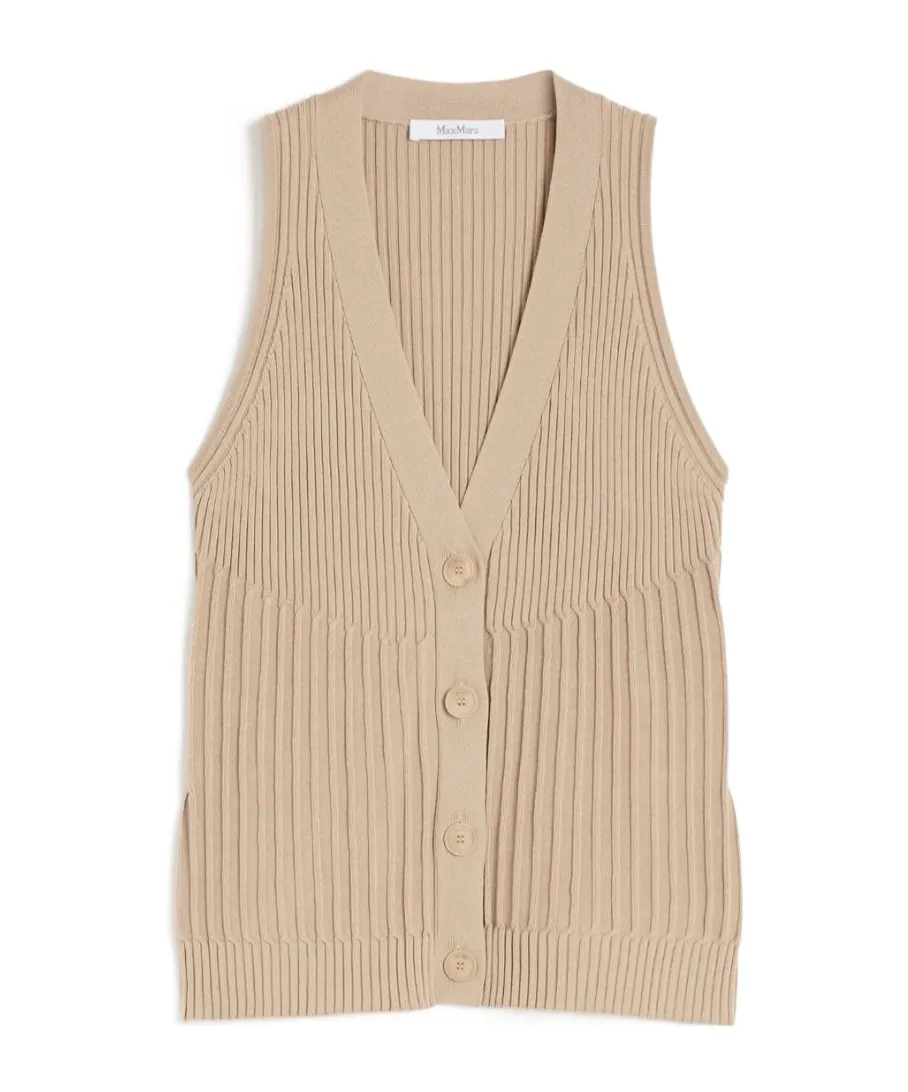 Cotton Yarn And Viscose Crepe Gilet
