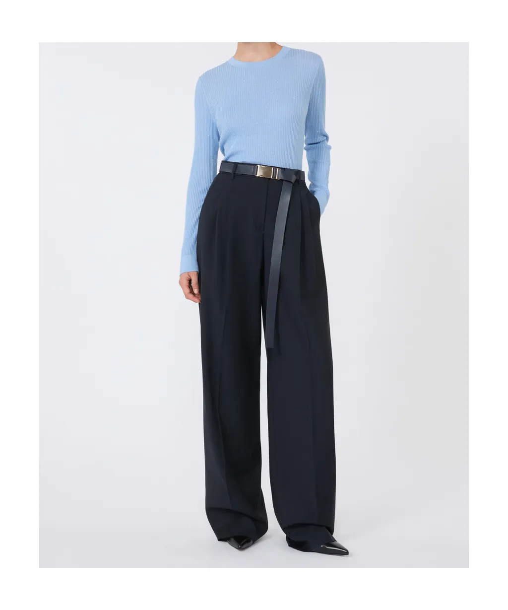 Max Mara Studio Crewneck Ribbed Jumper