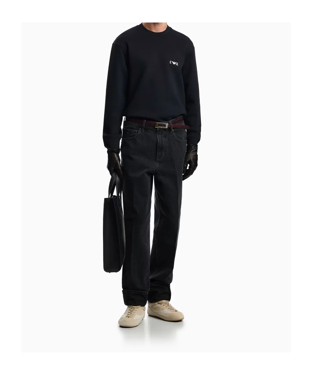 Emporio Armani Logo Embroidered Crewneck Sweatshirt