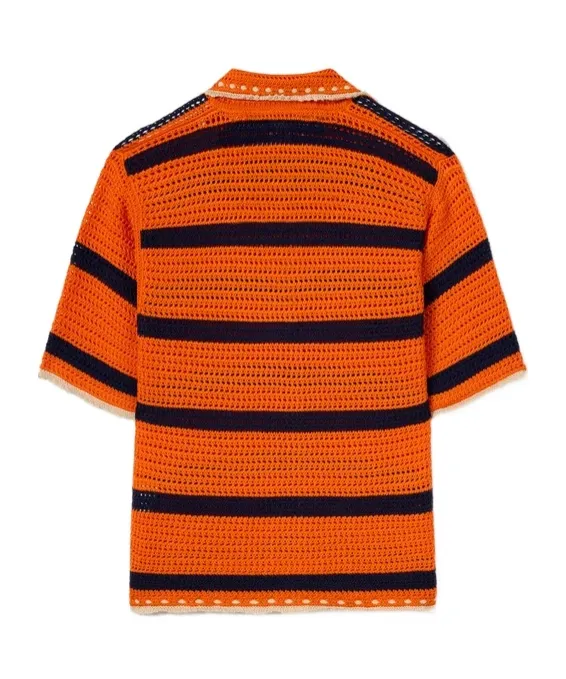 Cerere Striped Crochet Shirt