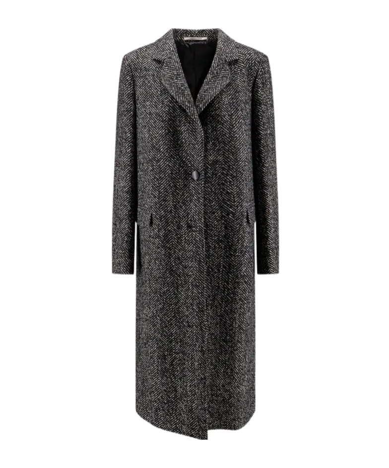 Amanda Herringbone Wool Coat