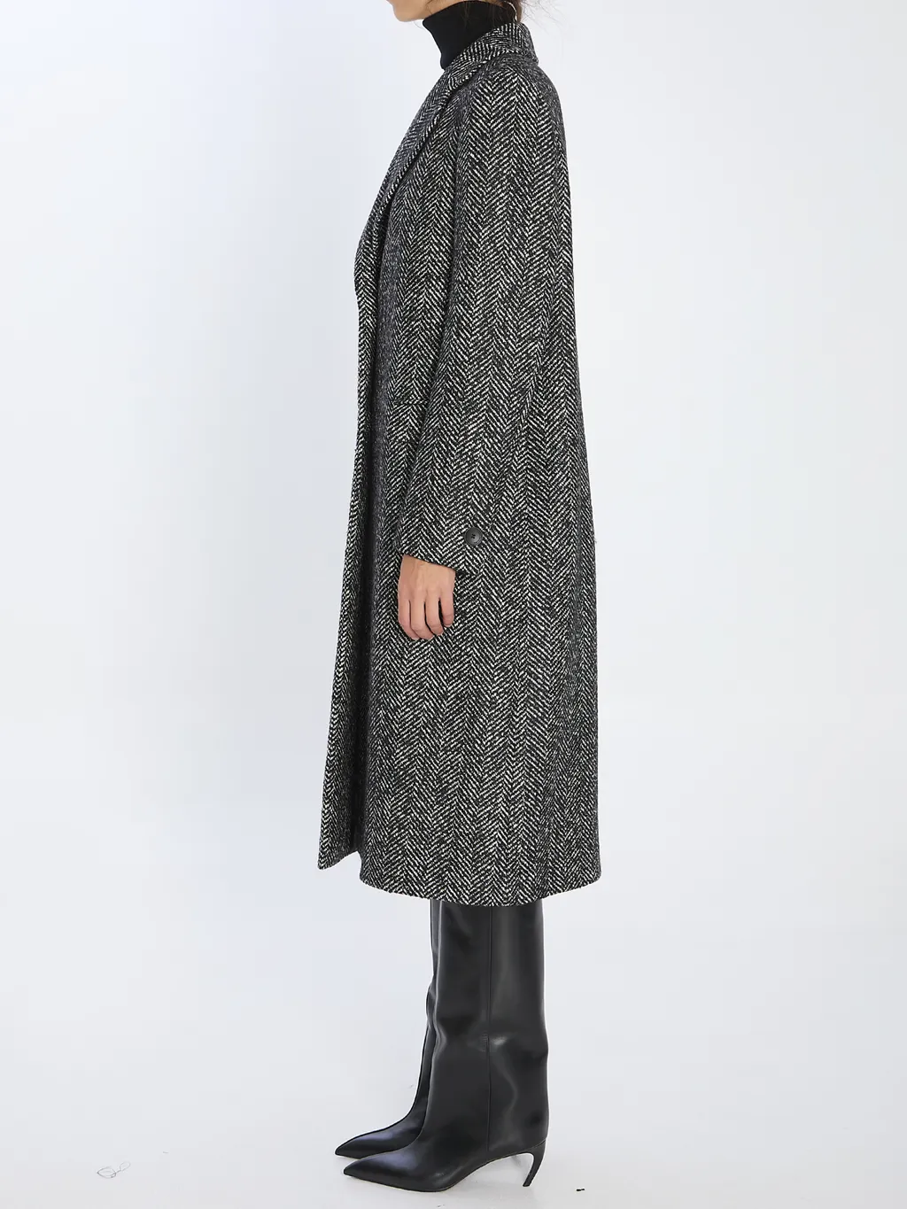 Amanda Herringbone Wool Coat