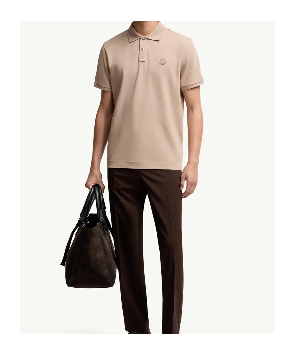 Logo Patch Cotton Piquet Polo Shirt
