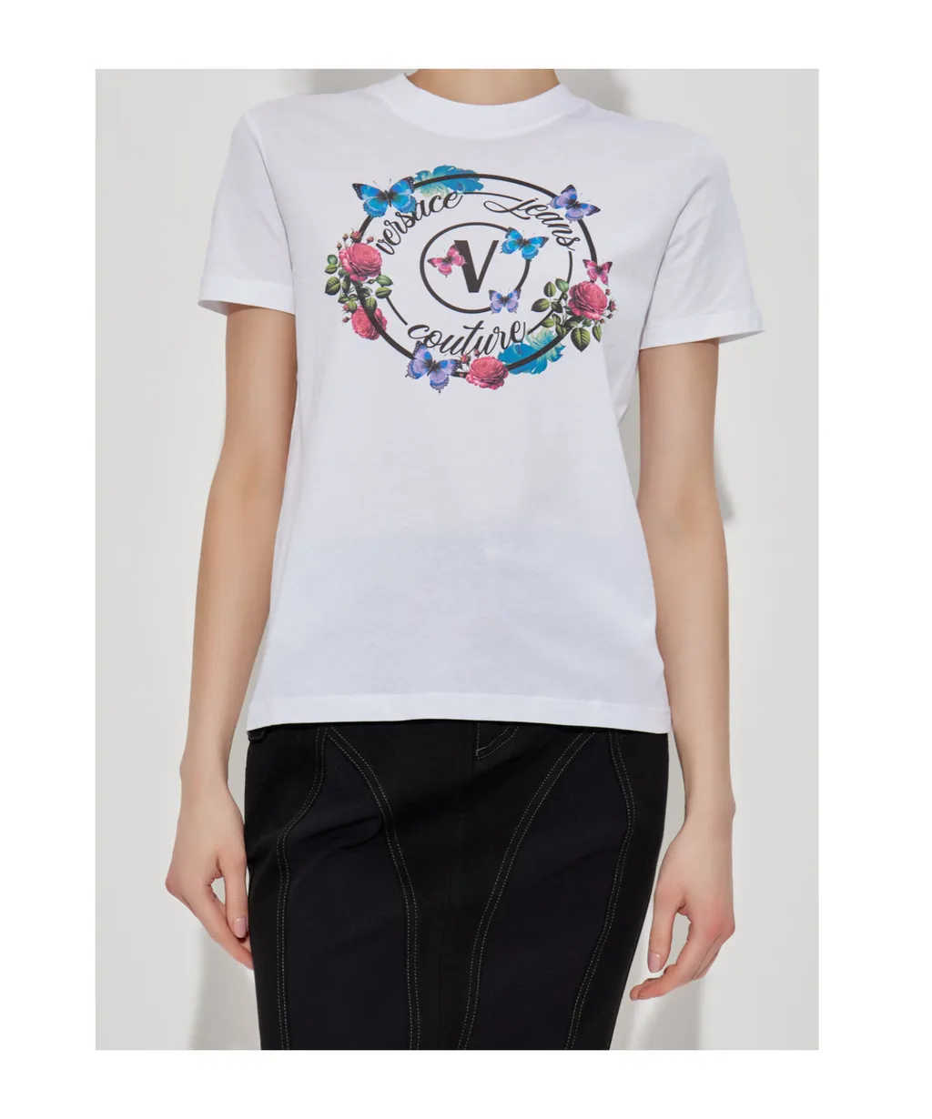 Floral-Butterfly Print T-Shirt