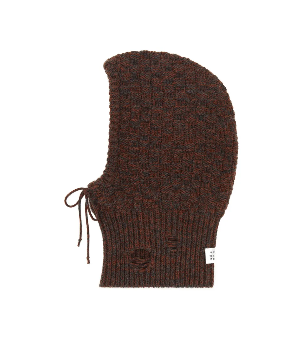 Mm6 Maison Margiela Logo Patch Distressed Balaclava