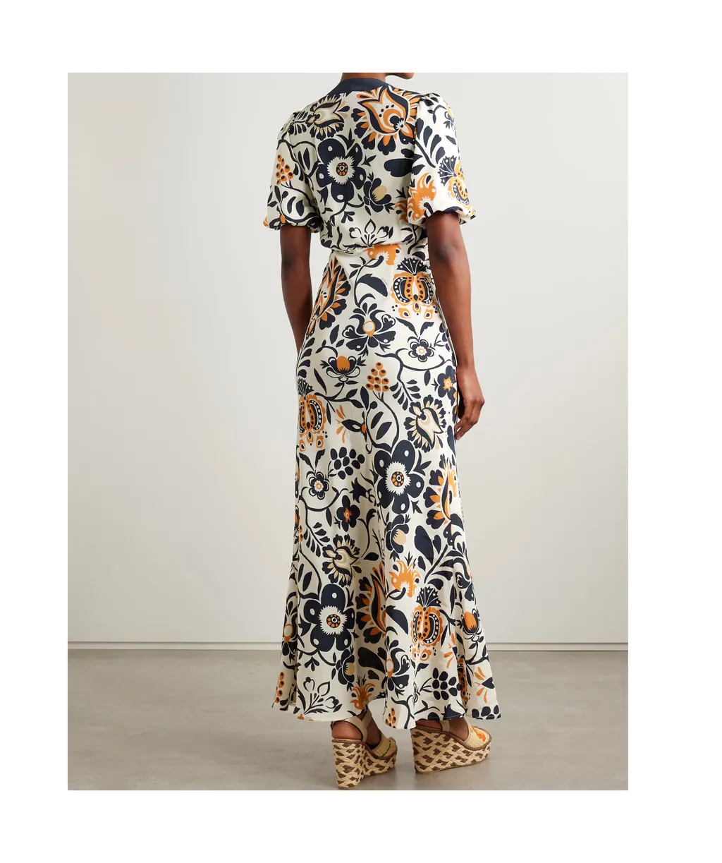 La Doublej Marlene Floral V-Neck Dress