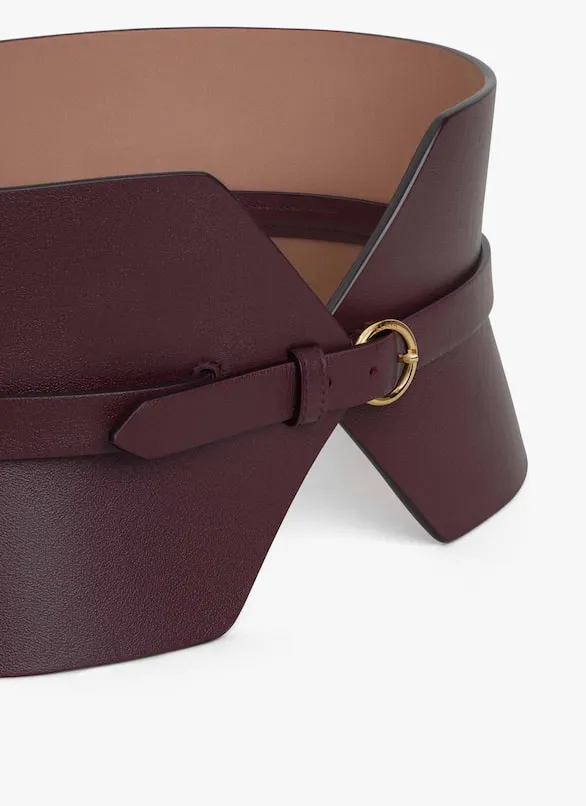 Calfskin Leather Wide Belt