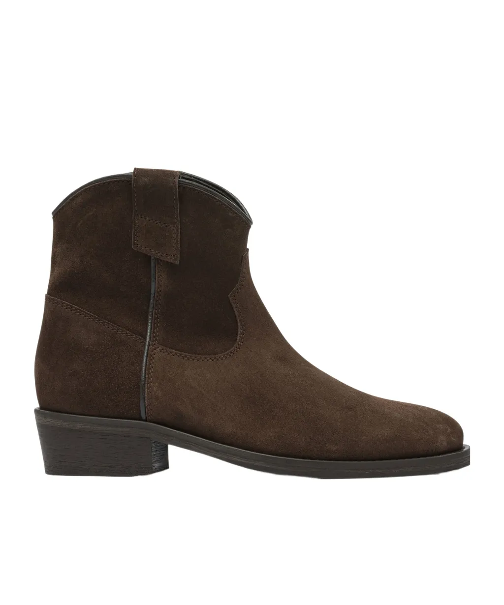 Zip-Detail Suede Cowboy Boots