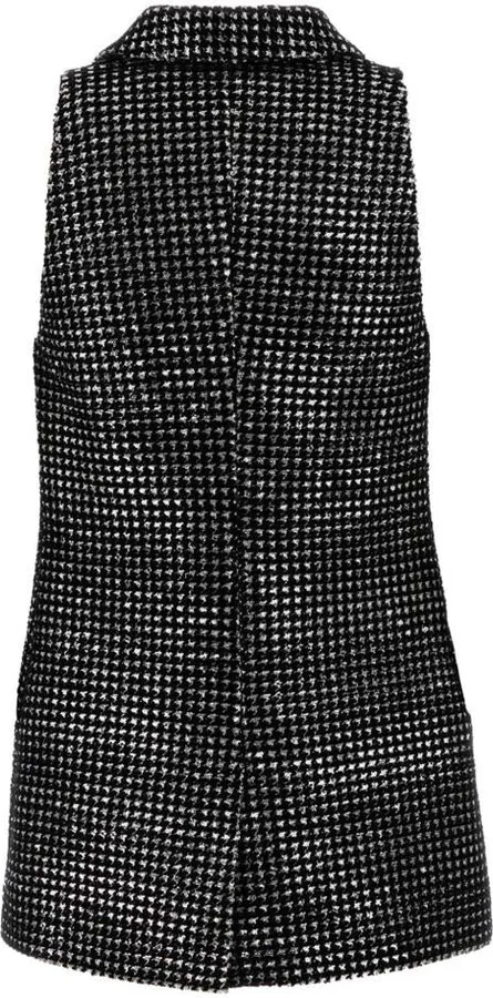 Houndstooth Sleeveless Waistcoat
