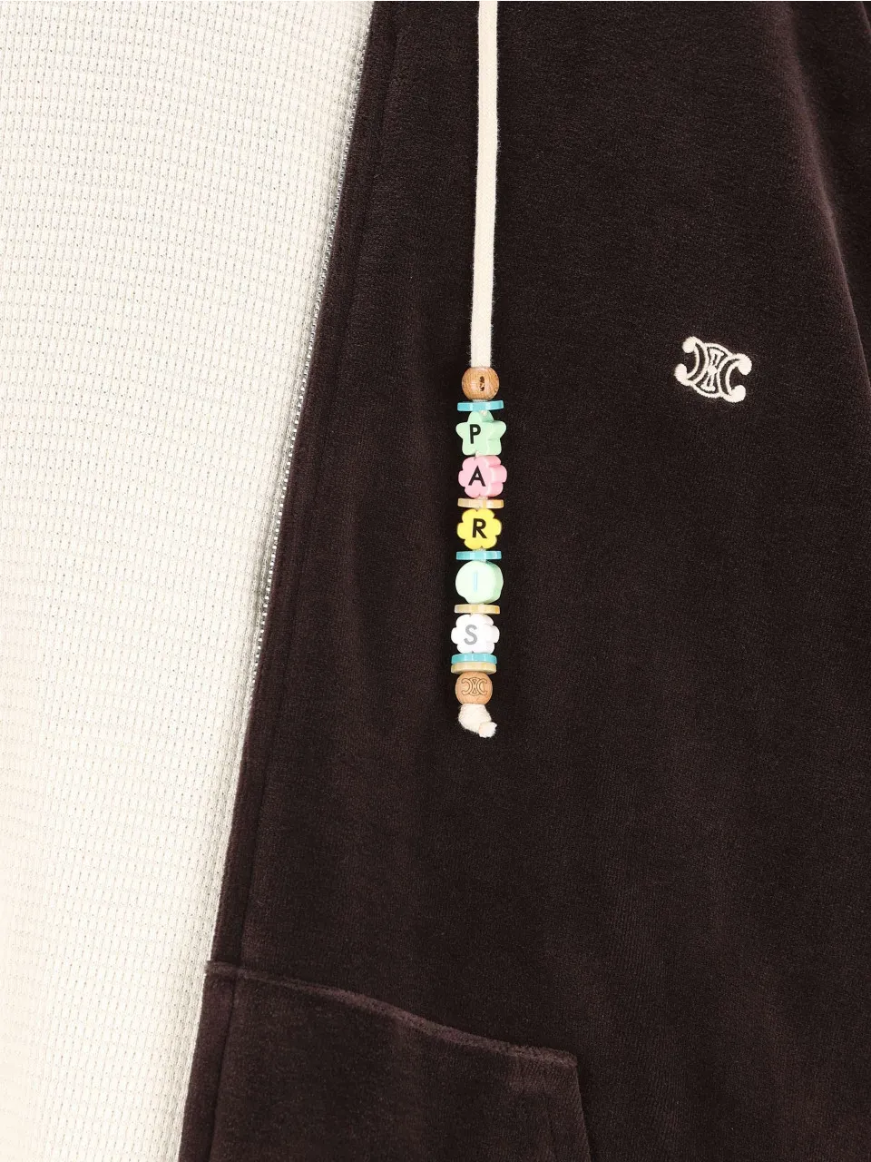 Zipped Hoodie In Velvet Cotton
