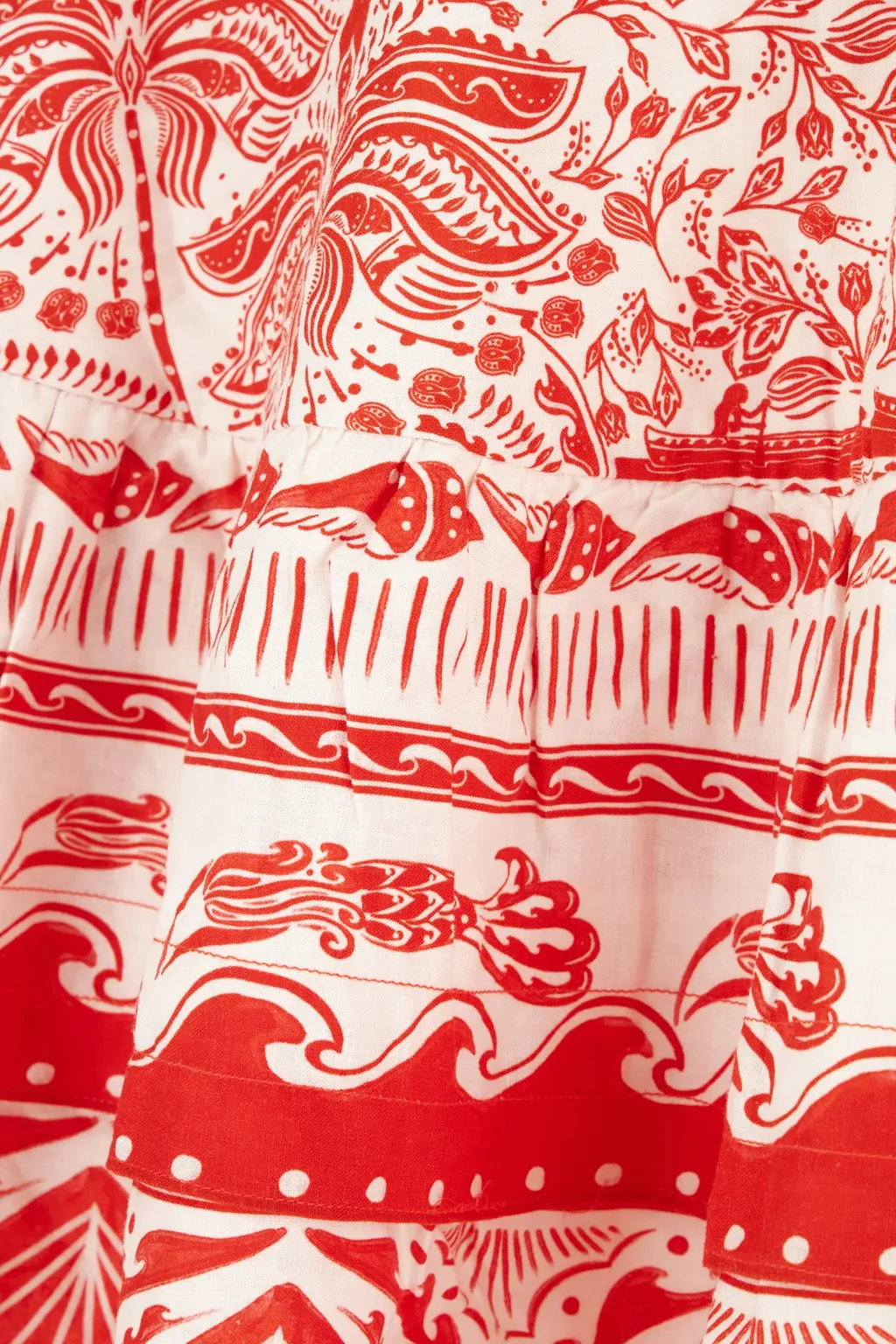 The Red River Ride Print Midi Dress