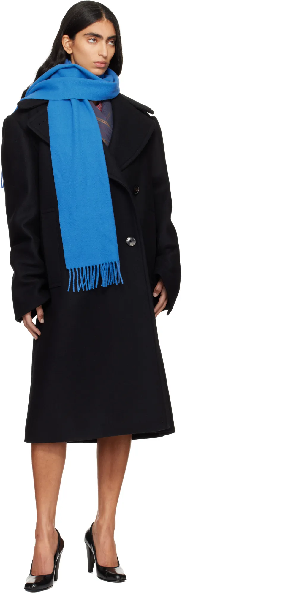 Vivienne Westwood Logo Embroidered Fringed Scarf
