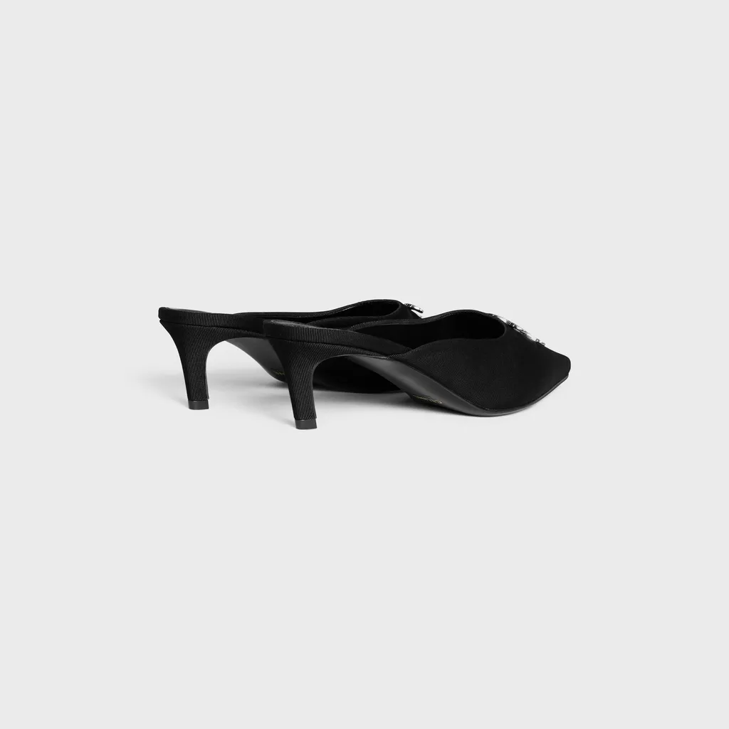 Celine Alma Triomphe Mule In Gros-Grain Fabric