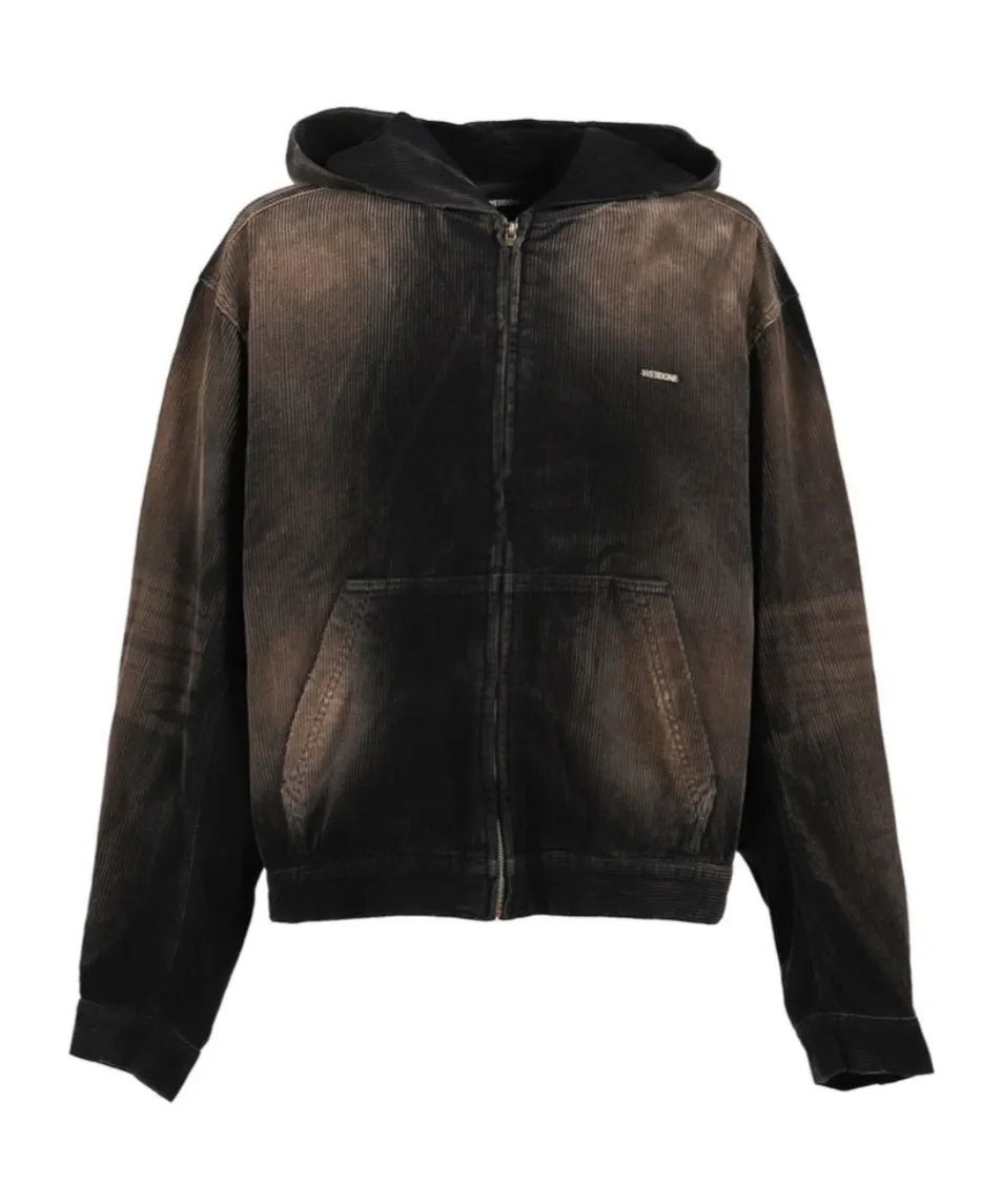 Corduroy Zip-Up Hooded Jacket