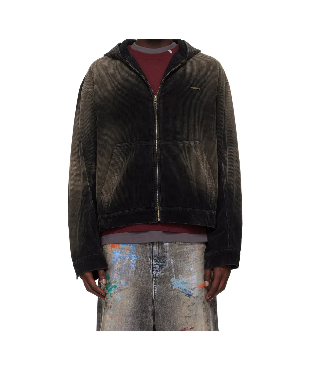 Corduroy Zip-Up Hooded Jacket