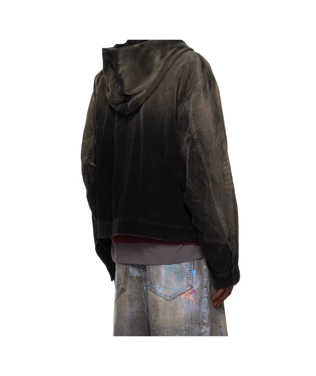 Corduroy Zip-Up Hooded Jacket