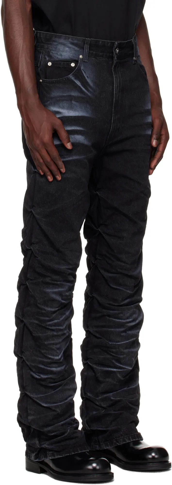 Denim Trousers With Belt Loops