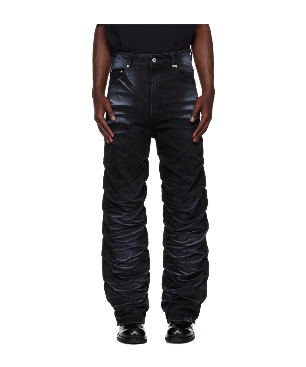 Denim Trousers With Belt Loops