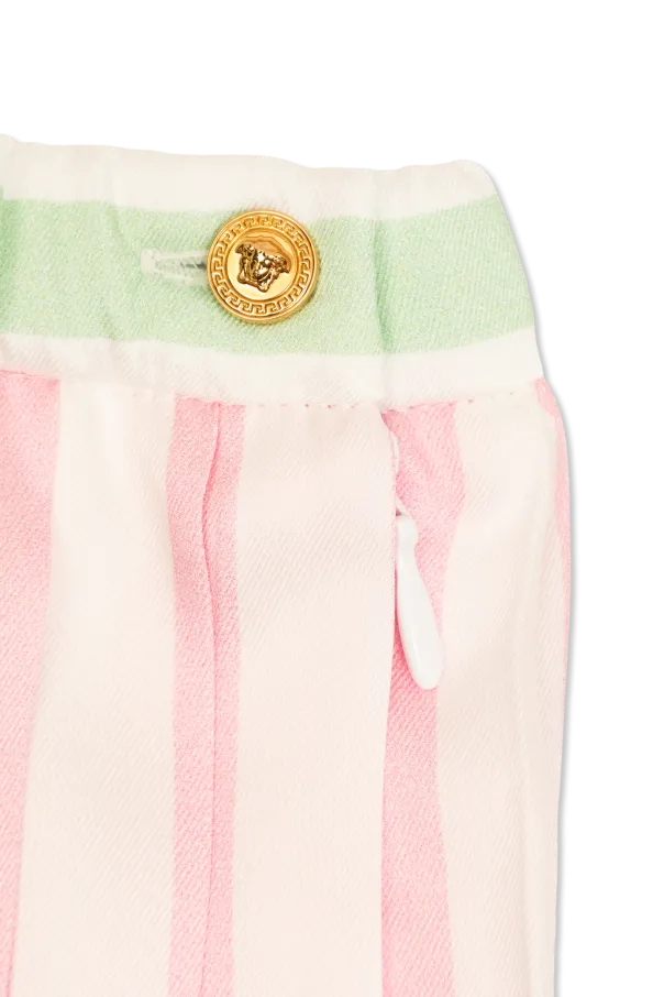Pleated Striped Skirt