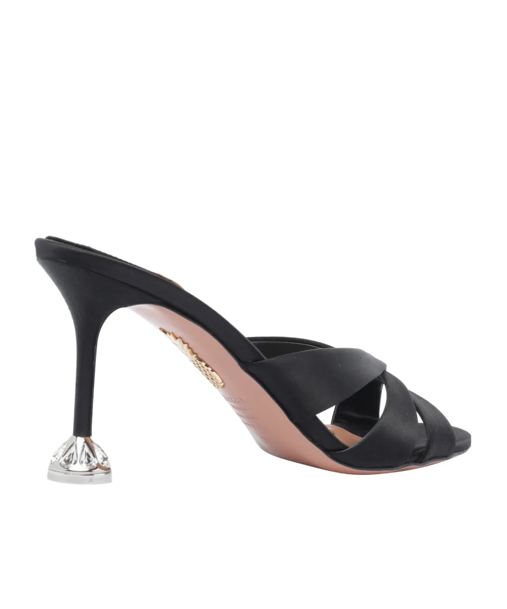 85Mm Embellished Satin Heeled Sandals