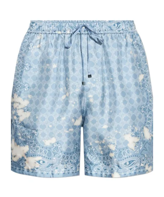 Paisley-Print Drawstring Shorts