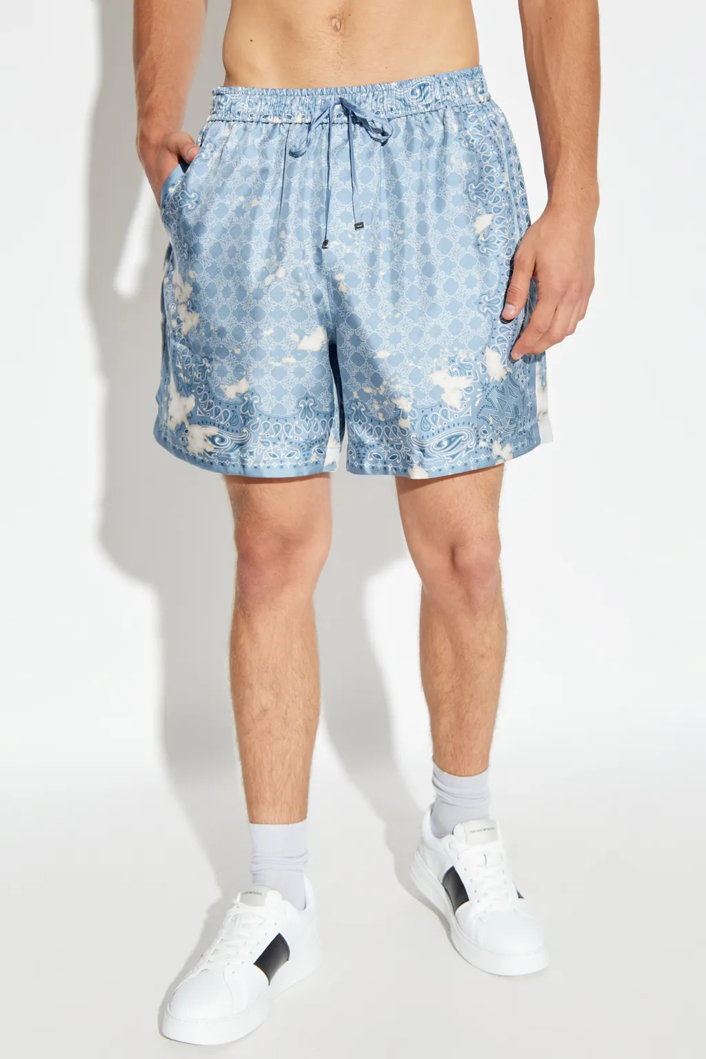 Paisley-Print Drawstring Shorts