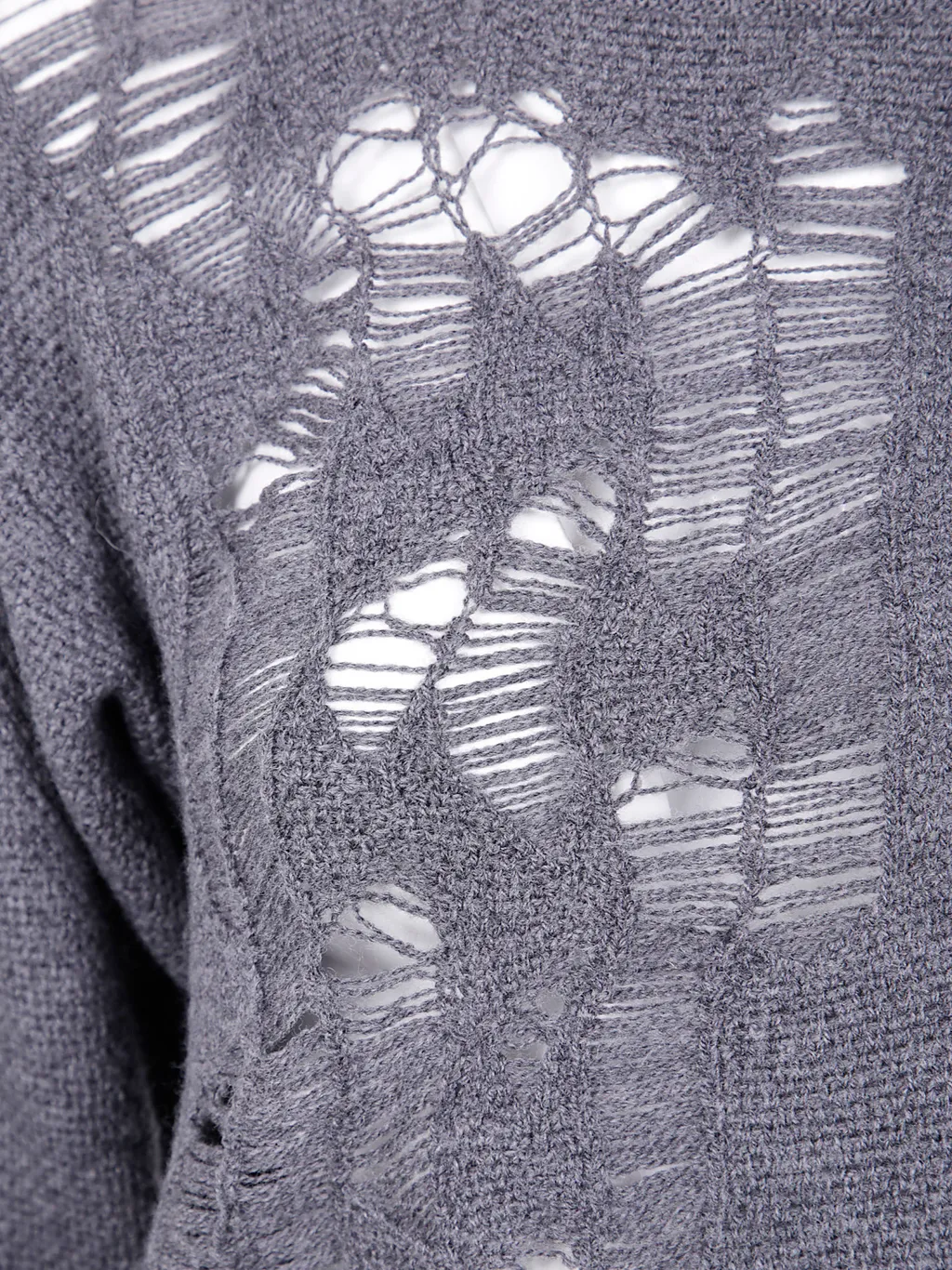 Distressed Side-Tie Wool Sweater