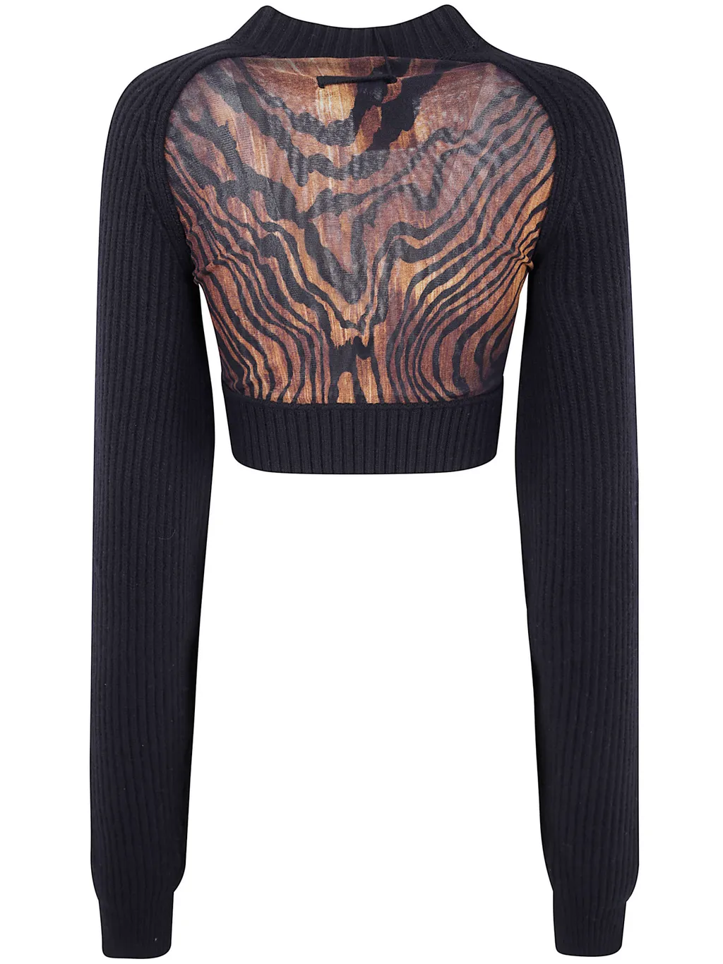 Wood-Print Wool Top