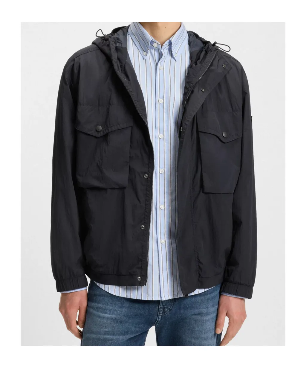 Logo-Patch Hooded Jacket
