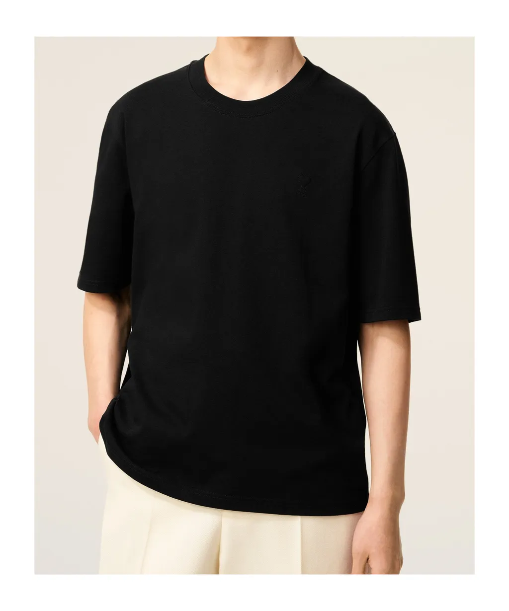 Black Cotton Ami De Coeur T-Shirt