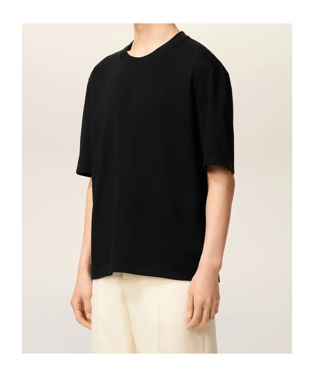 Black Cotton Ami De Coeur T-Shirt