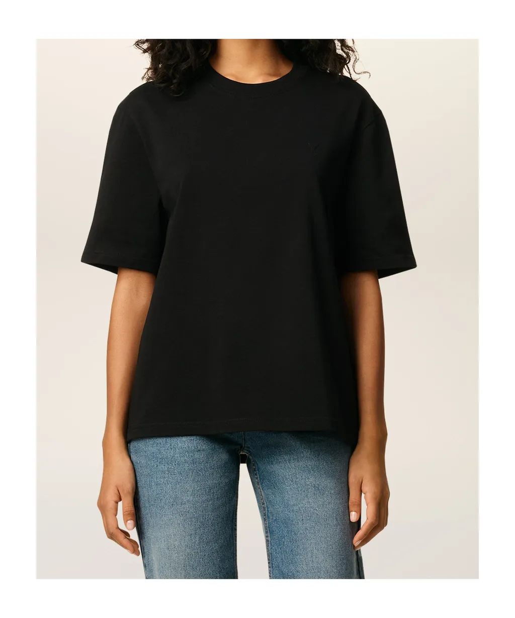 Black Cotton Ami De Coeur T-Shirt