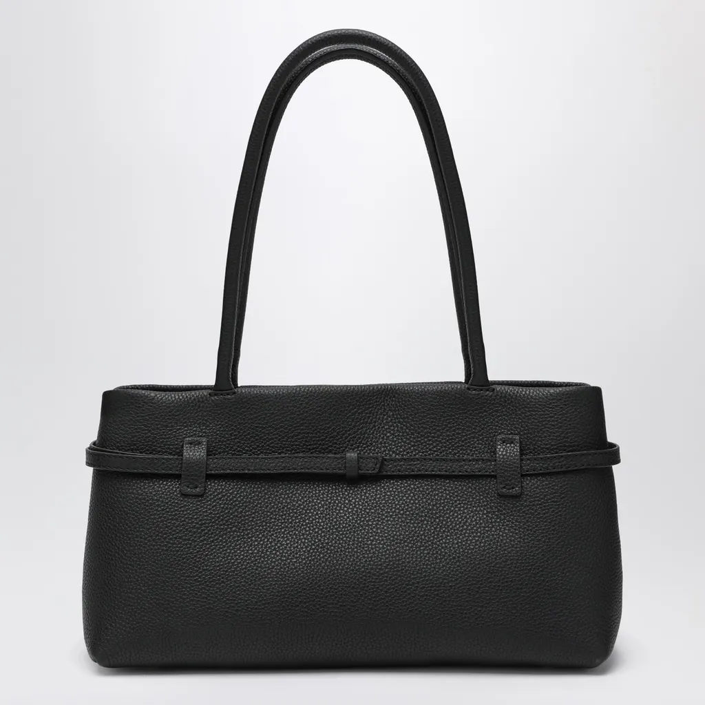 Buckle-Strap Tubular-Handles Tote Bag