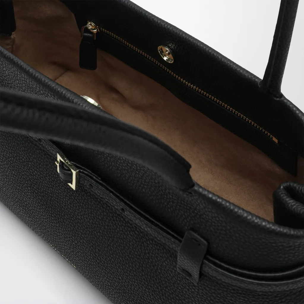 Buckle-Strap Tubular-Handles Tote Bag