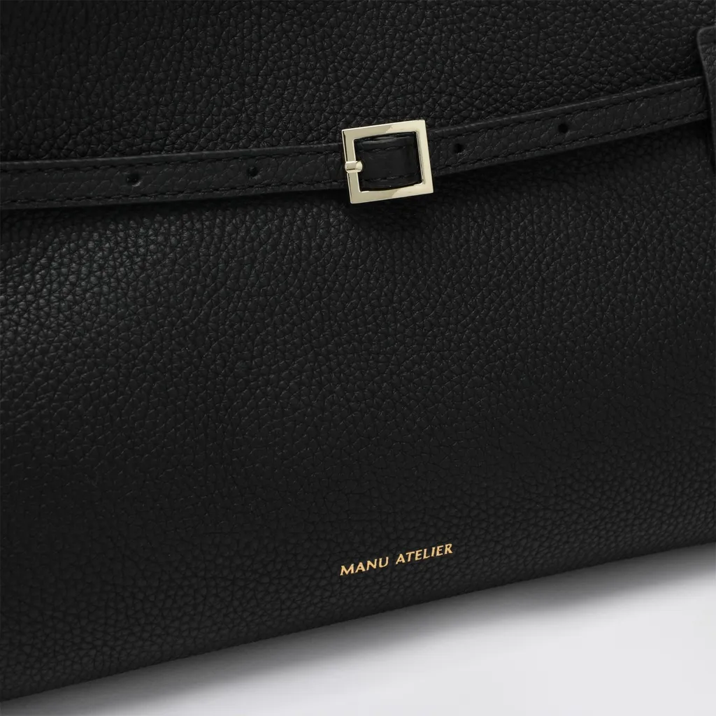 Buckle-Strap Tubular-Handles Tote Bag