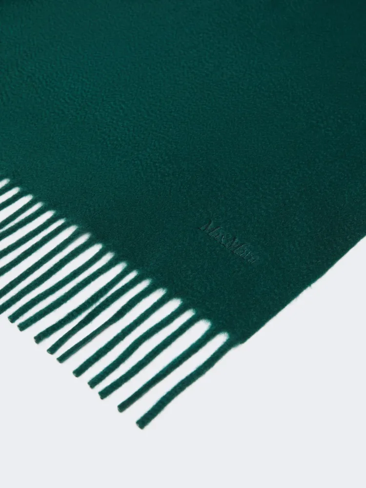 Cashmere Stole With Embroidery And Fringing