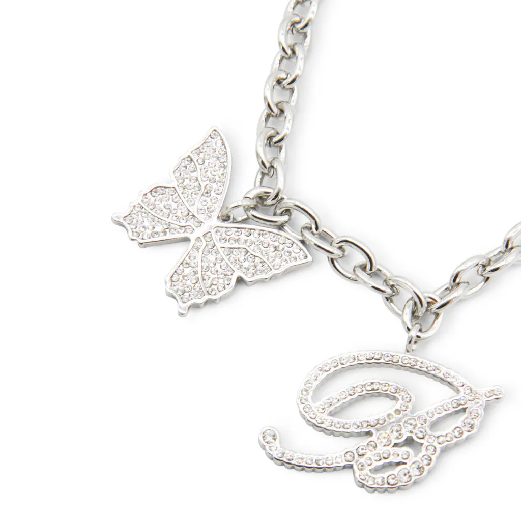 Butterfly Rose Charm Bracelet