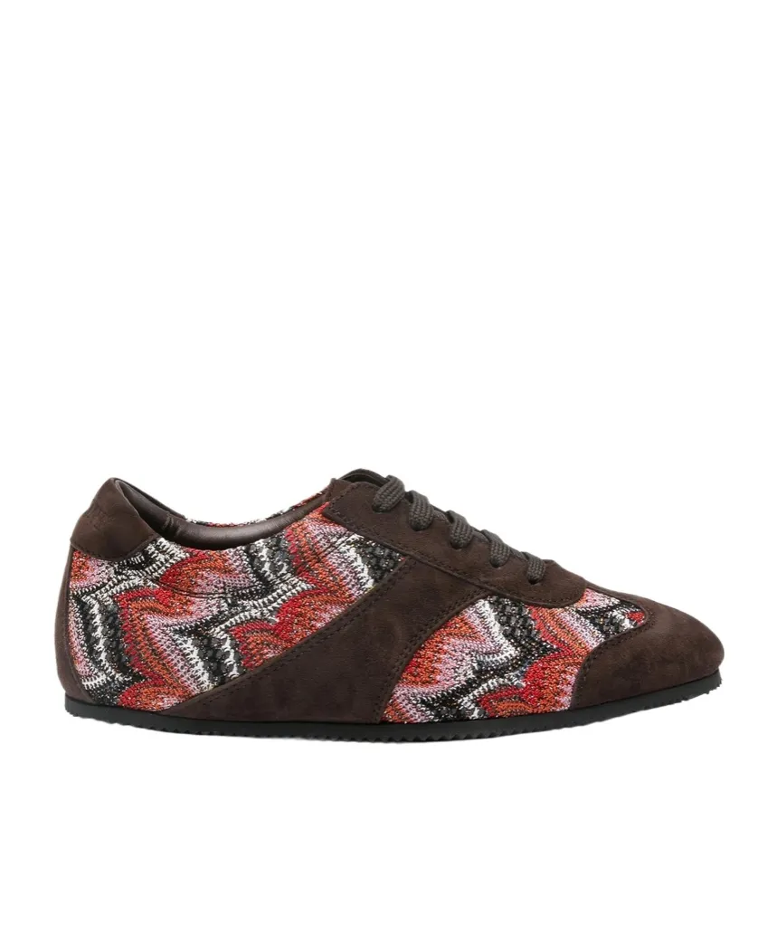Patterned Suede Trainers