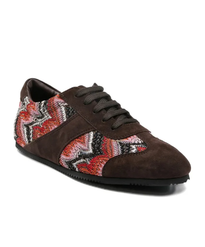 Patterned Suede Trainers