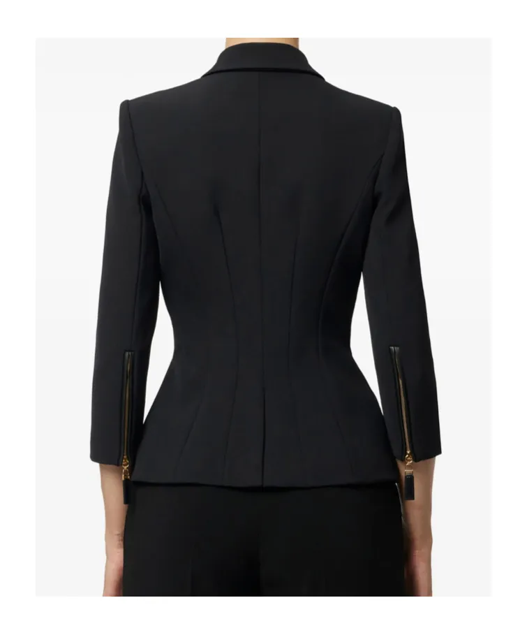 Double-Breasted Gold-Button Jacket