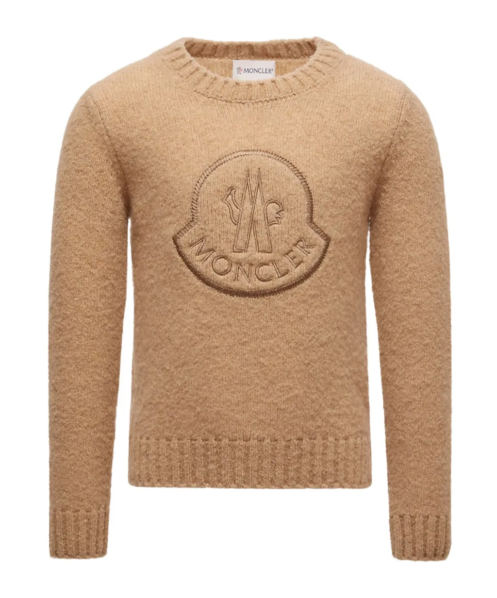 Moncler Enfant Logo Patch Crewneck Jumper