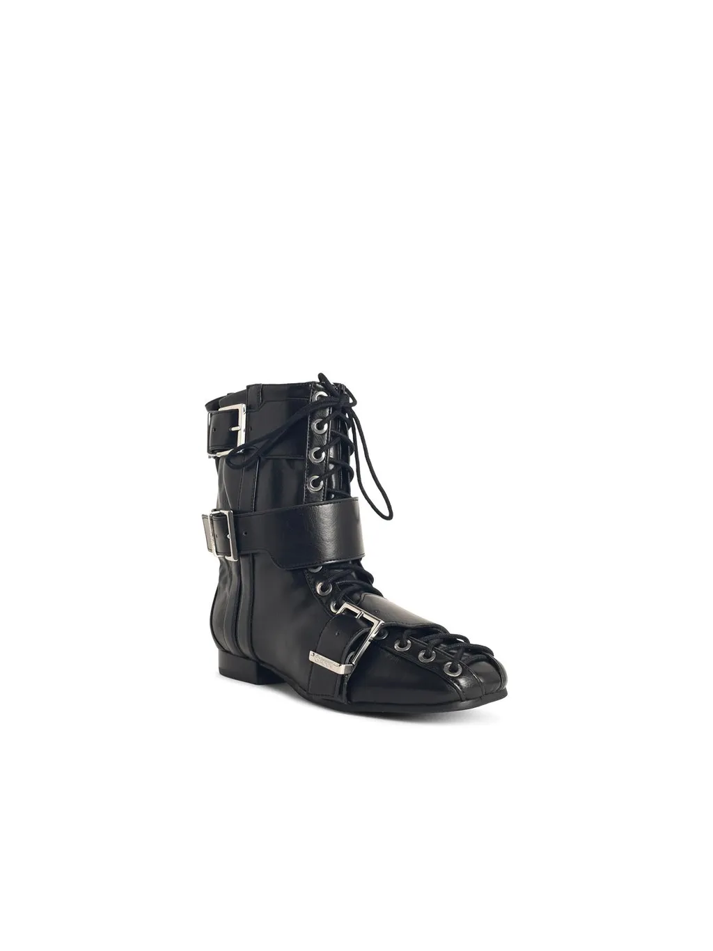 Ganni Buckled Lace-Up Boots