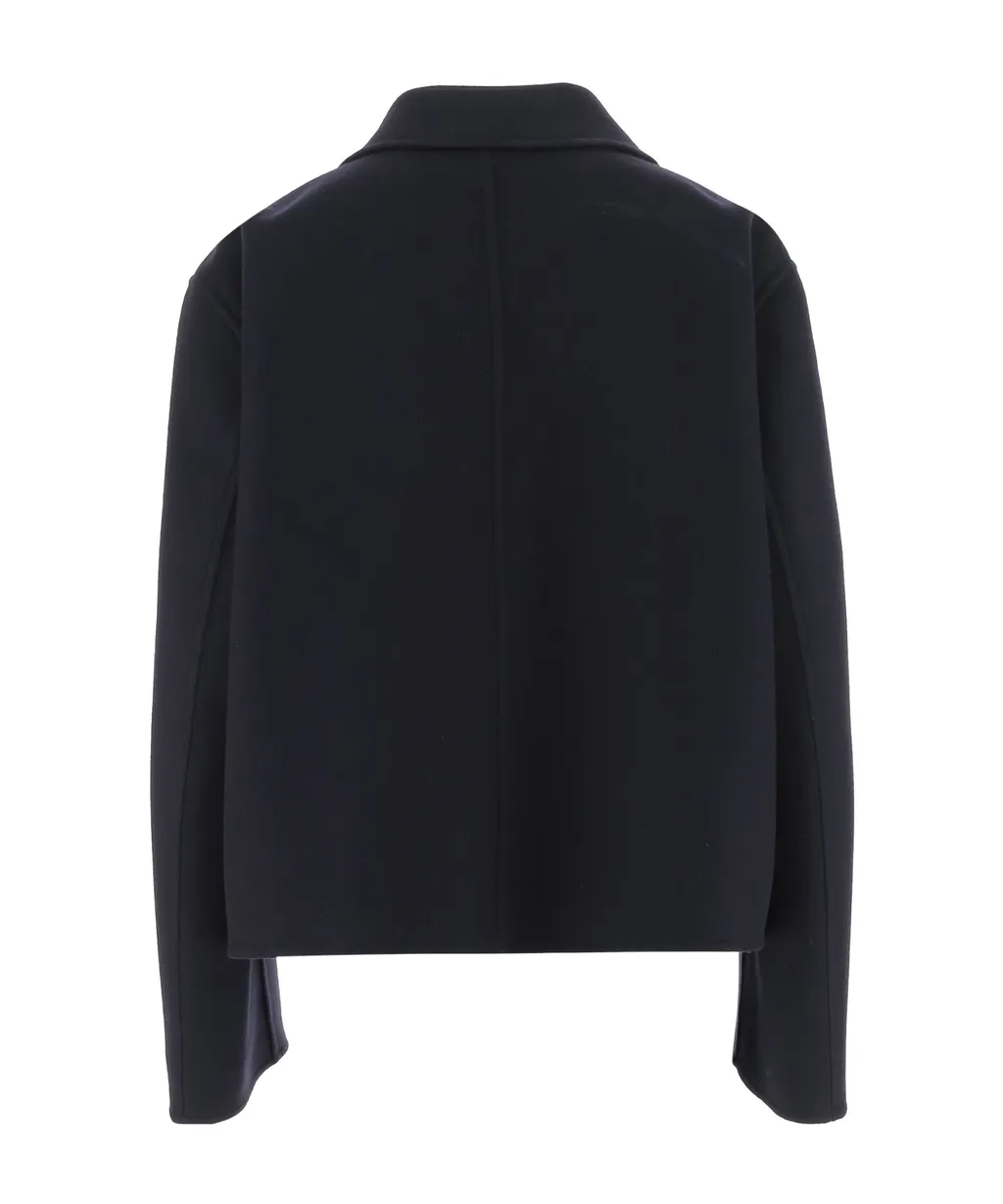 Button-Fastening Wool Coat